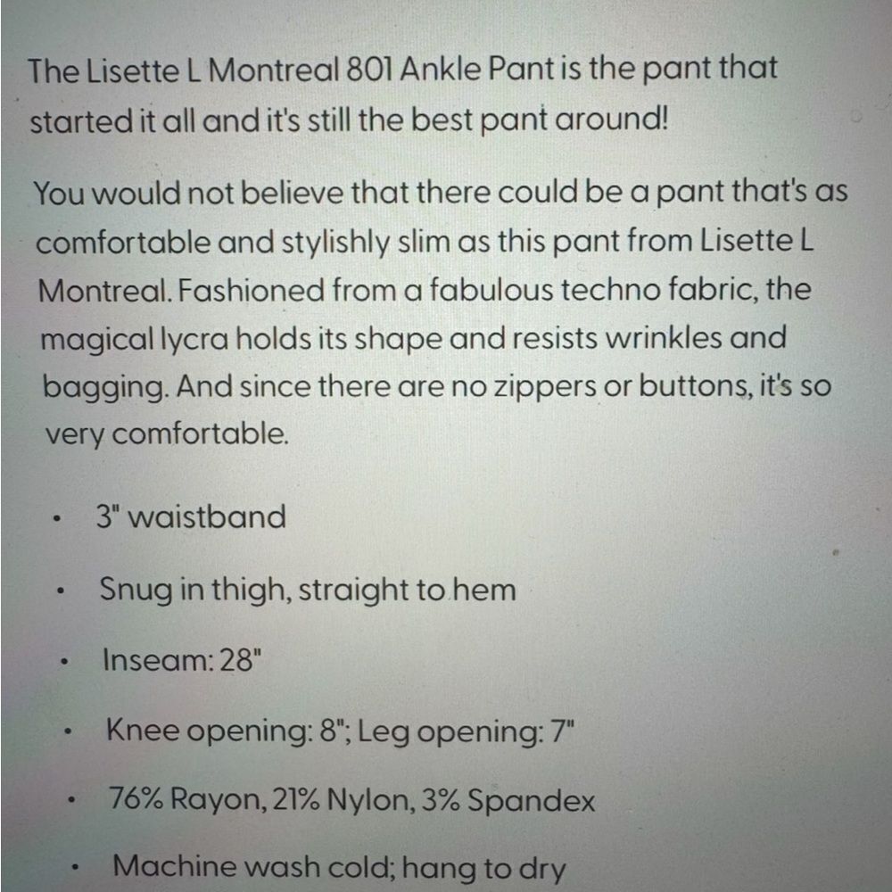 LISETTE L MONTREAL ANKLE PANTS - Picture 6 of 6